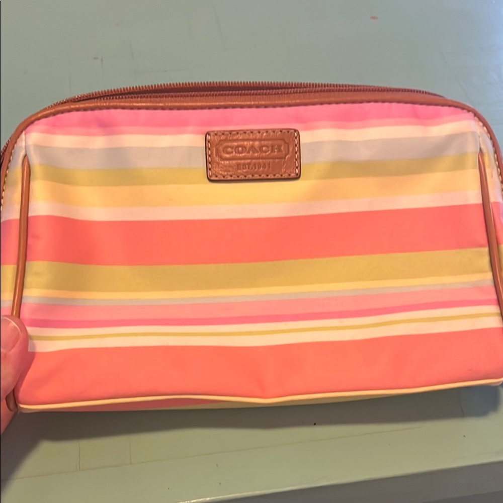 Coach Multicolor Striped Pouch